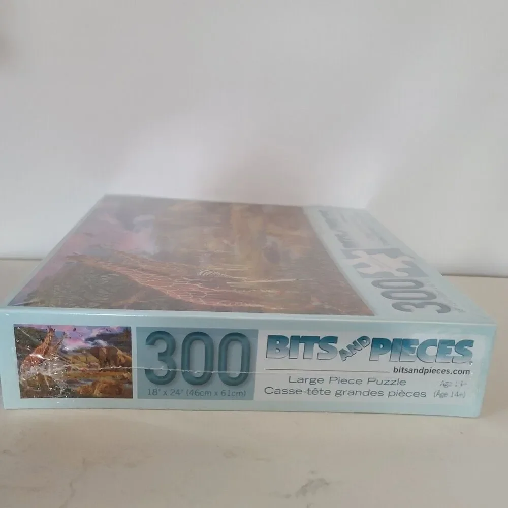 Bits and Pieces 300 Large Piece Jigsaw Puzzle Savannah Animals Sealed